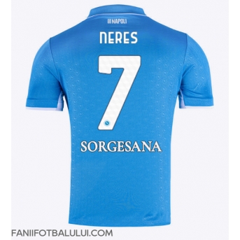 SSC Napoli David Neres #7 Tricou Fotbal Replică 2024-25 Barbati Acasa
